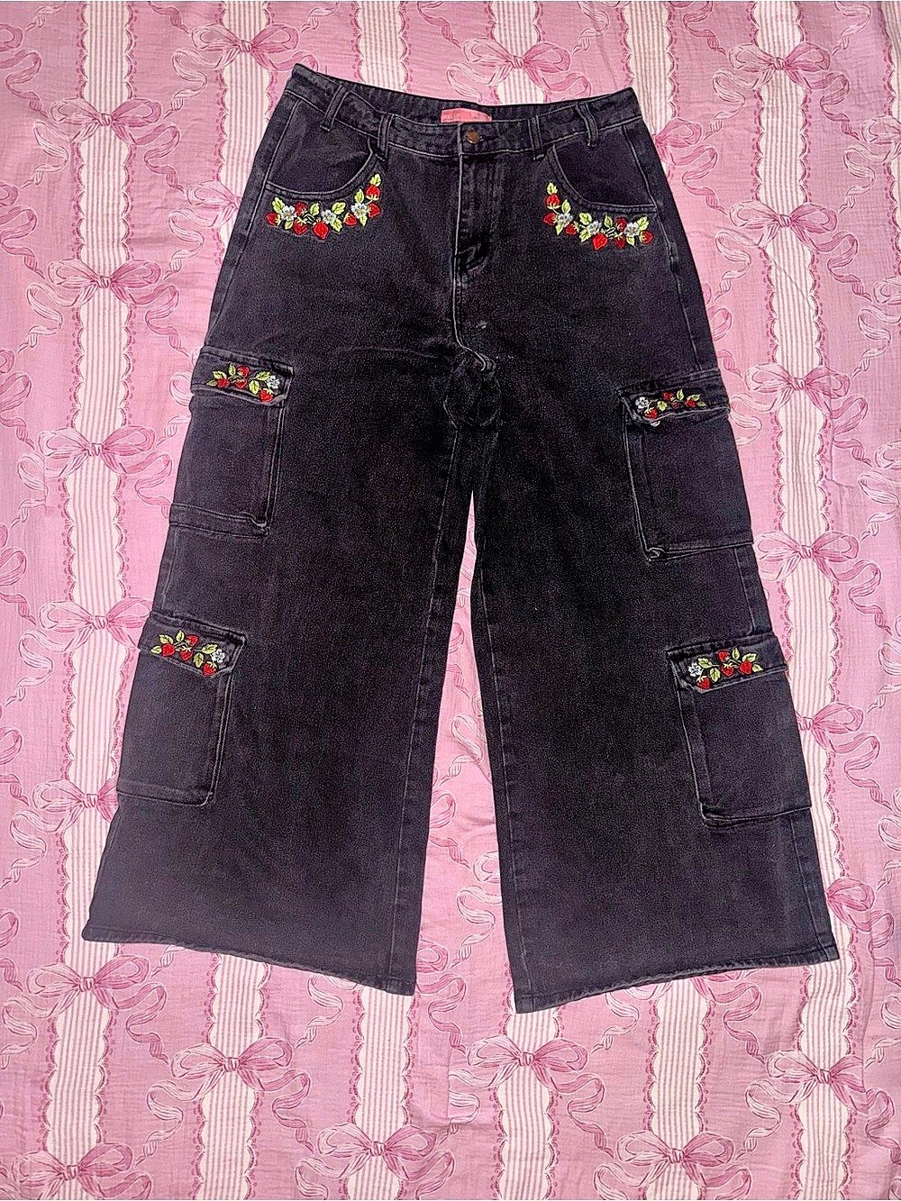 Dolls kill X strawberry shortcake PATCHED WITH LOVE CARGO PANTS